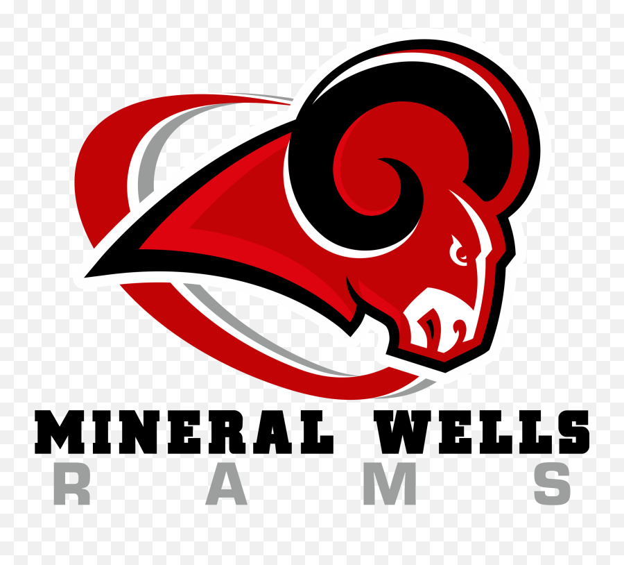 Ram Logo Png - Ram Head Logo With Red U0026 Gray Swoop Rams Mineral Wells Rams Emoji,La Rams Logo