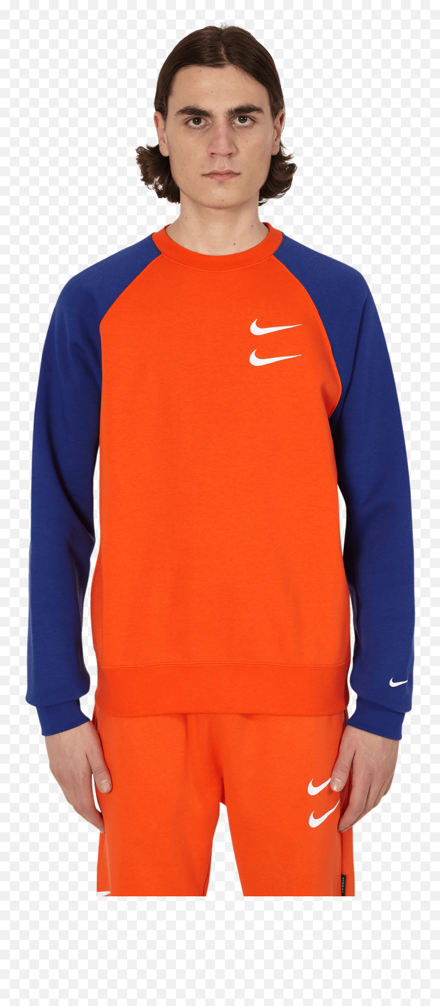 Royal Blue Nike Crewneck Sweatshirt - Double Nike Logo Swoosh Sweatshirt Emoji,Nike Logo Sweatshirts