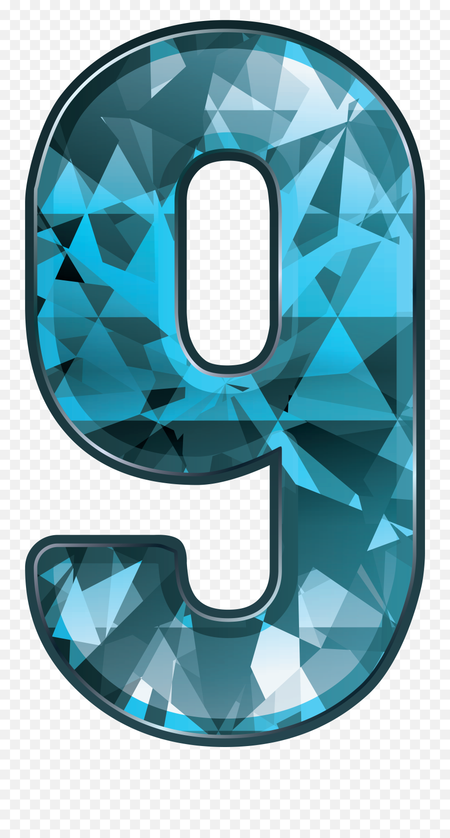 Blue Crystal Number Nine Png Clipart Image Gallery - Crystal Nimbers Emoji,Numbers Clipart