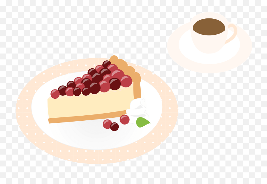 Berry Tart And Coffee Clipart Free Download Transparent - Saucer Emoji,Cheesecake Clipart