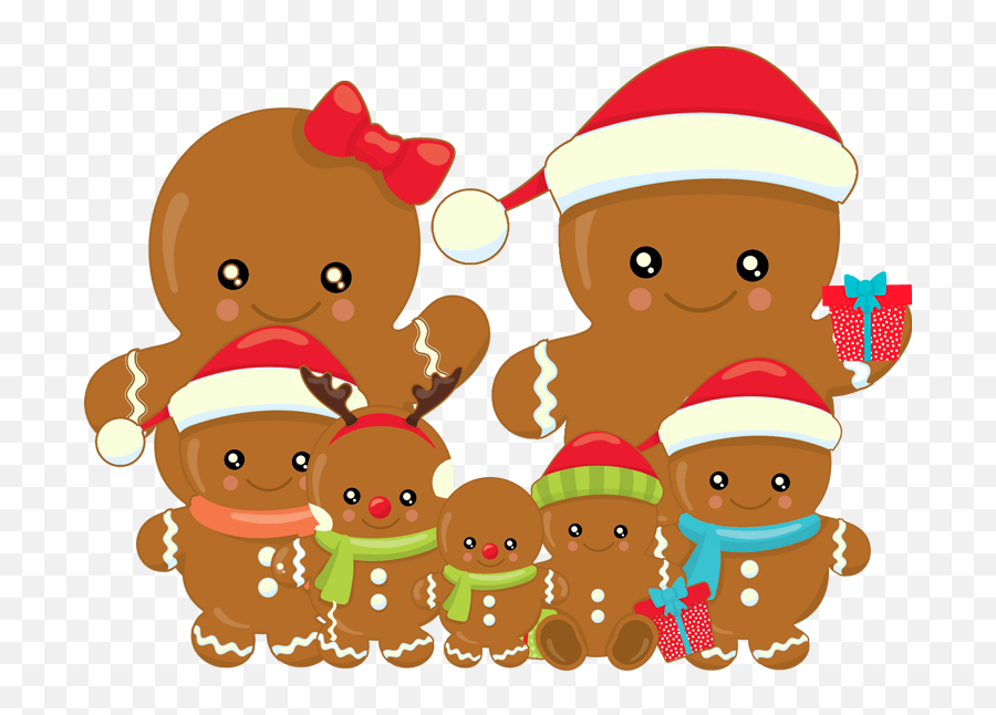 Gingerbread Family Clipart Transparent - Gingerbread Family Christmas Clipart Emoji,Gingerbread Clipart