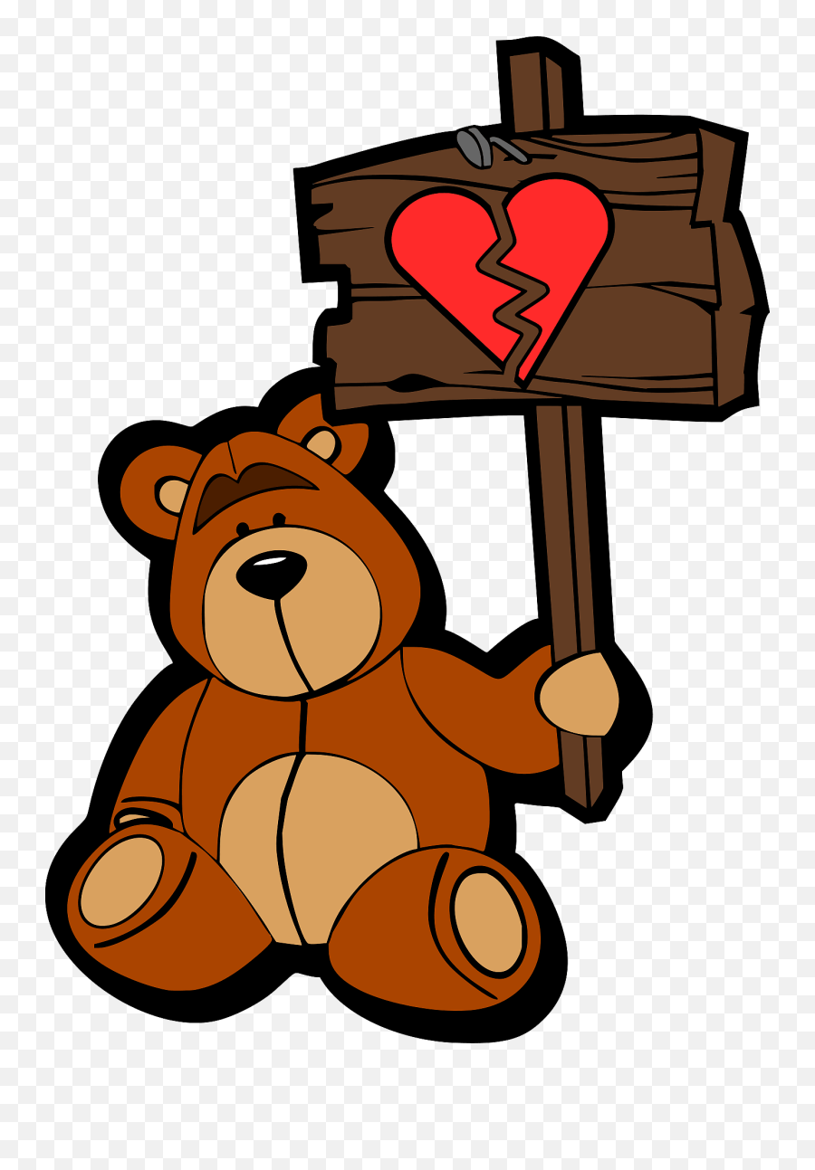 Bear With Broken Heart Clipart - Sad Bear Png Emoji,Broken Heart Clipart