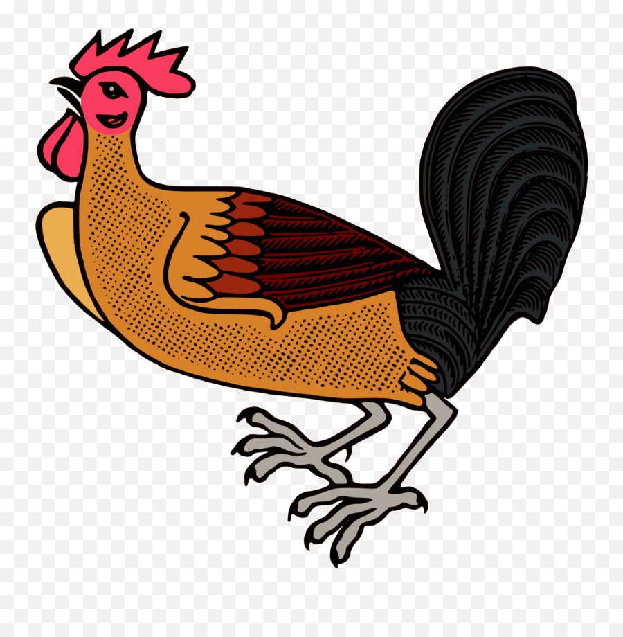 Pin Free Chicken Clipart - Cockerel Chicken Pixabay Kohut Cartoon Emoji,Chicken Clipart
