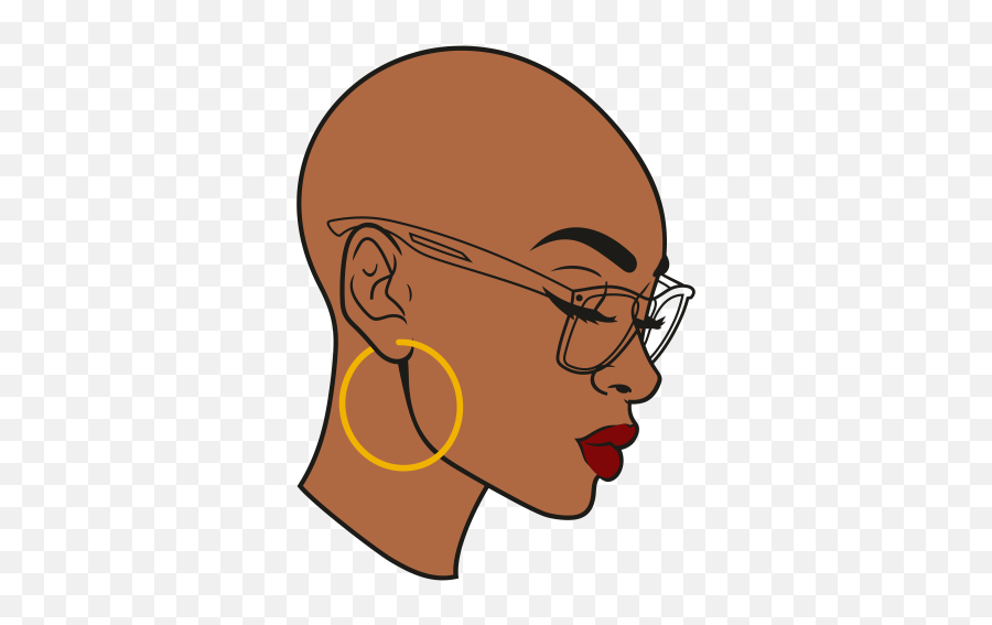 Bald Woman With Glasses Svg Bald Woman Svg Black Girl Emoji,Girl Drawing Png