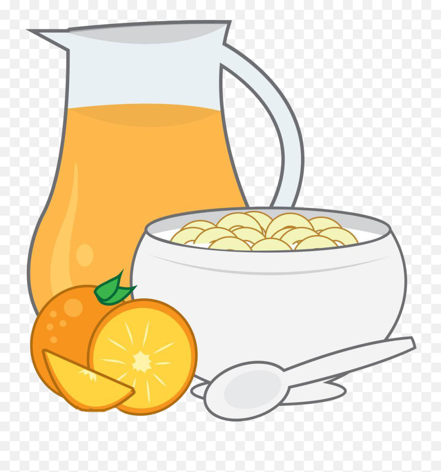 Orange Juice Breakfast Milk Toast Clip - Jug Emoji,Cereal Clipart
