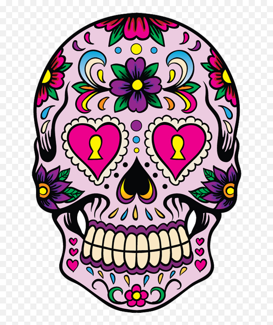 Intricate Drawing Sugar Skull - Sugar Skull Heart Eyes Emoji,Sugar Skull Clipart