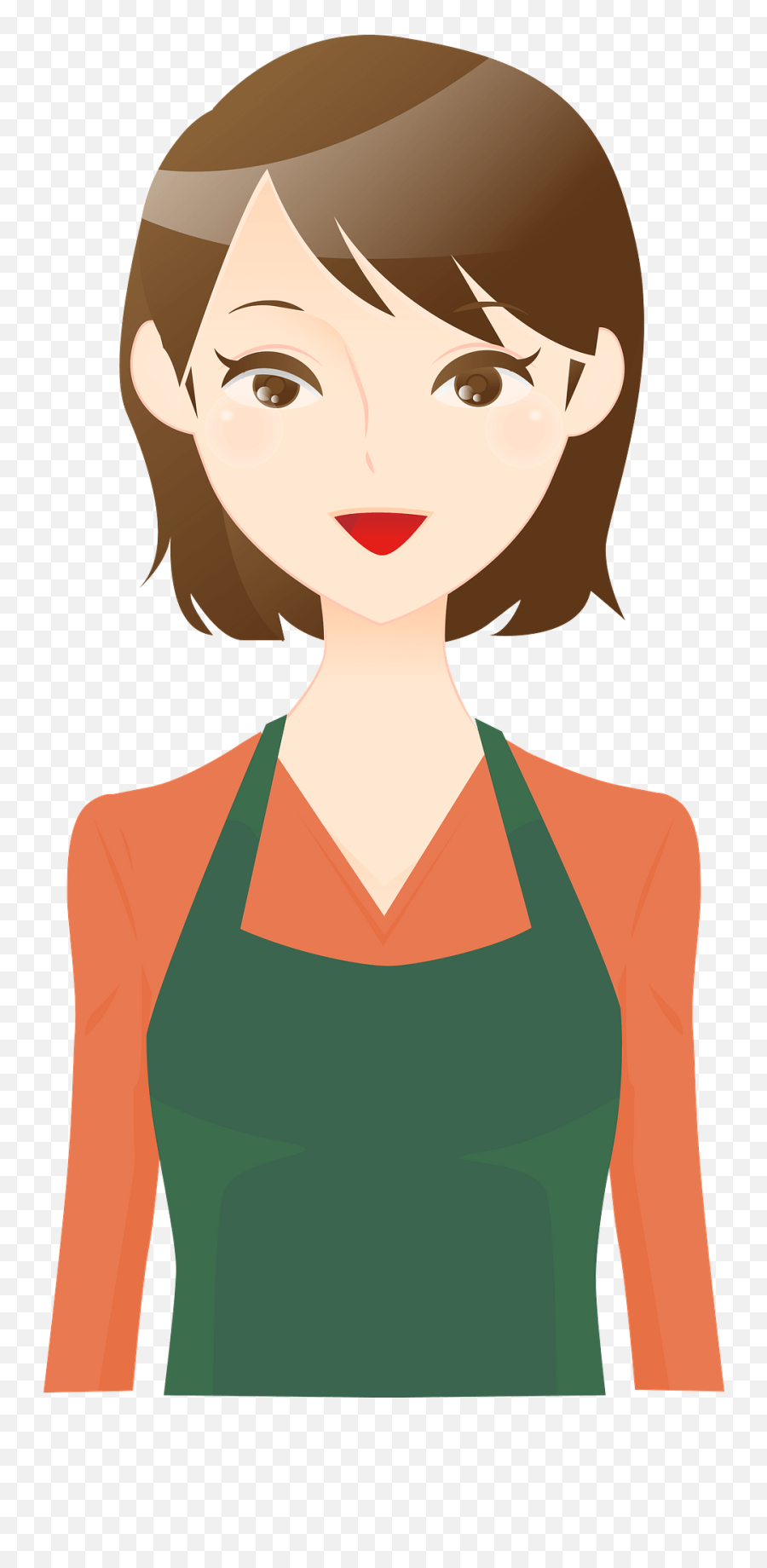 Woman Is Wearing An Apron Clipart - Woman Wearing Apron Clipart Free Emoji,Apron Clipart