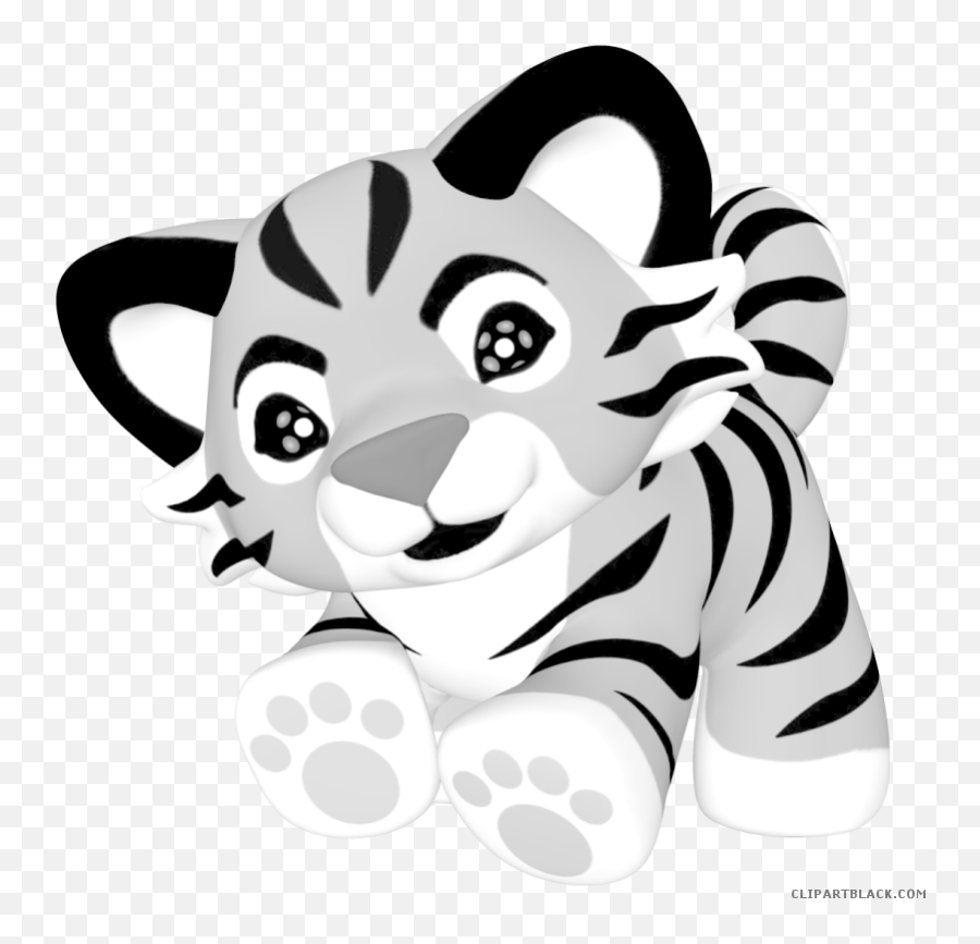 Head Clipart White Tiger - Tiger Baby Animation Png Baby White Tiger Transparent Emoji,White Tiger Png