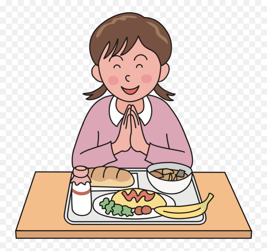 Openclipart - Praying Before Eating Clipart Emoji,Cafeteria Clipart