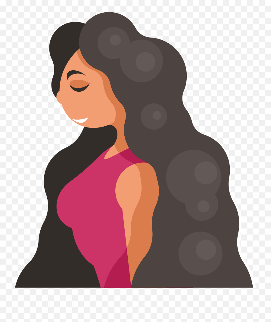 Girl With Long Hair Clipart - Clipart Transparent Long Hair Emoji,Hair Clipart