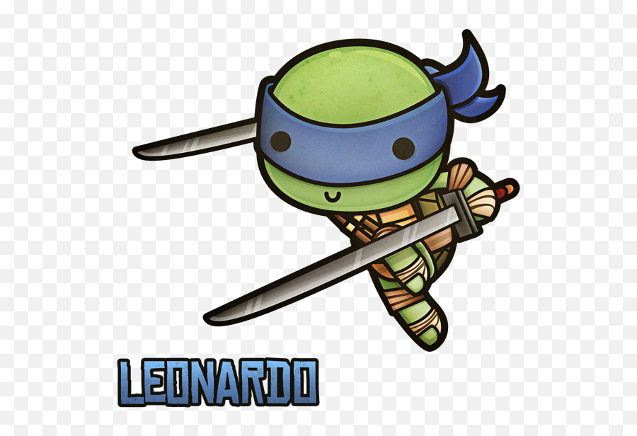 Download Ninja Turtles Clipart Kawaii - Leonardo Ninja Chibi Leonardo Drawing Tmnt Emoji,Ninja Turtle Clipart