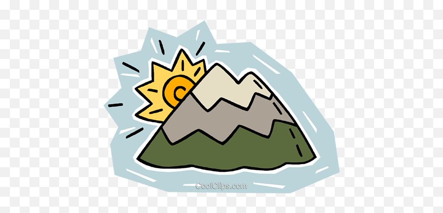 Sun Rising Over A Mountain Royalty Free Emoji,Rising Sun Clipart