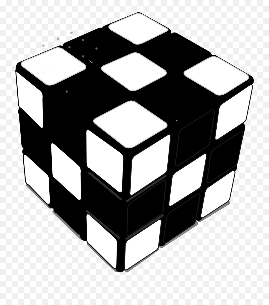 Rubik Cube Black U0026 White 2 Svg Vector Rubik Cube Black Emoji,Rubik Cube Logo