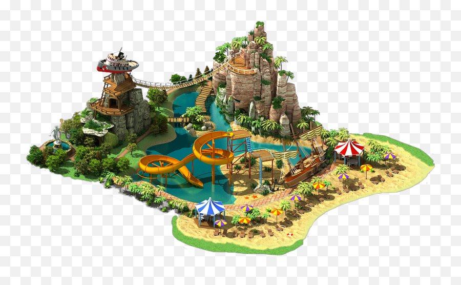 Download Water Park L3 - Water Park Png Image With No Megapolis Tourist Game Emoji,Park Png