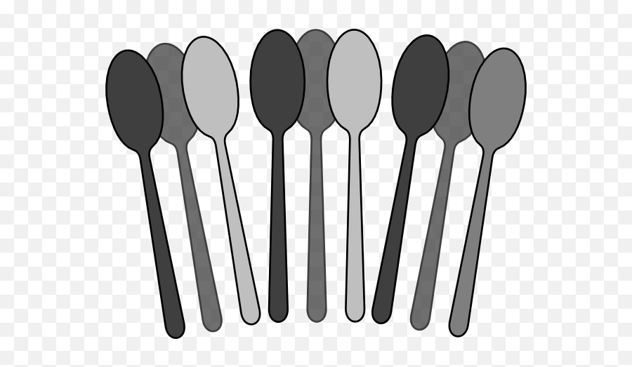Blackwhite Spoons Clip Art At Clkercom - Vector Clip Art Spoons Png Emoji,Black And White Clipart