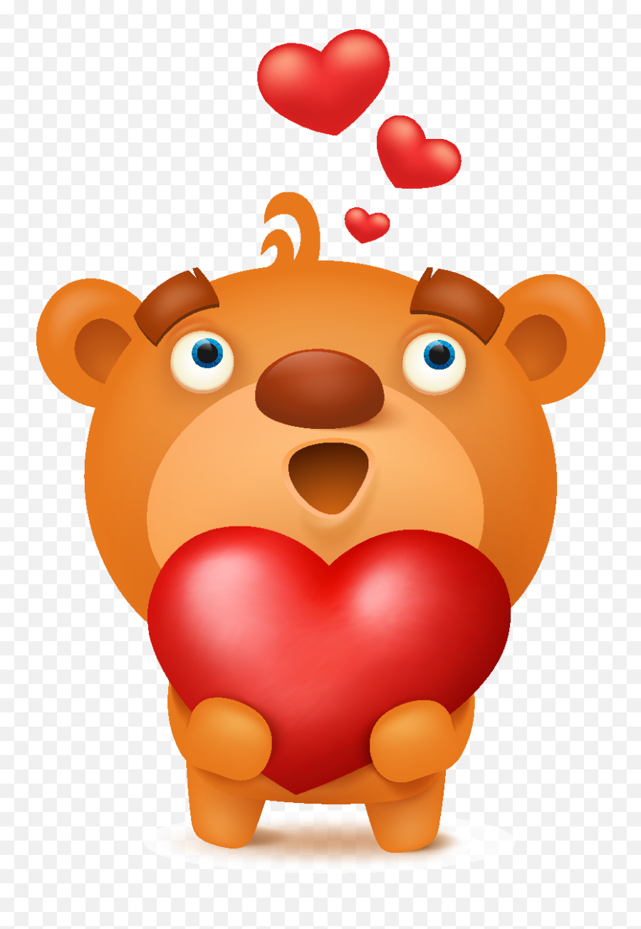 Cartoon Cute Heart Shaped Bear Element - Heart Clipart Clipart Cartoon Heart Shape Emoji,Cartoon Heart Png