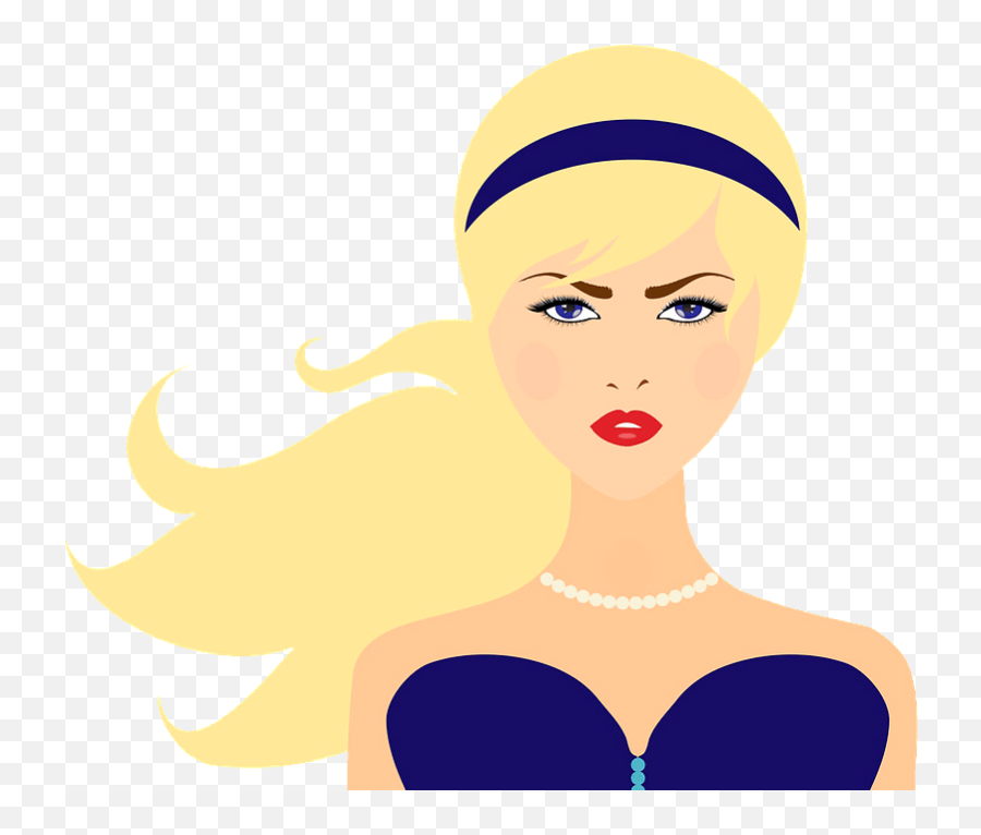 Pretty Girl Portrait Clipart - Blond Emoji,Pretty Clipart