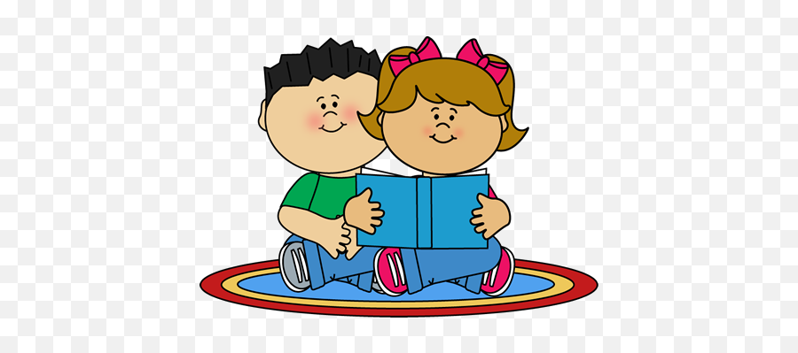 Kids Reading On A Rug Clip Art - Transparent Kids Reading Clipart Emoji,Rug Clipart