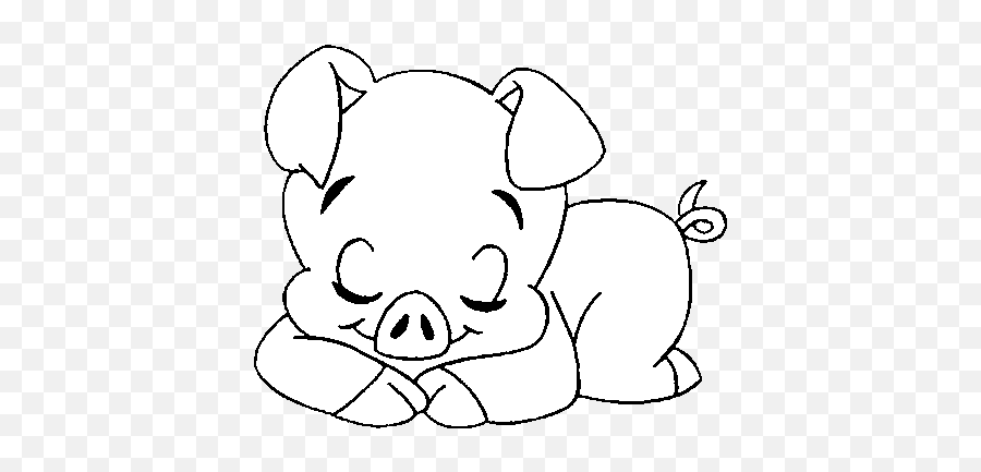 Sleeping Little Piglet Coloring Page - Coloringcrewcom Emoji,Baby Pig Clipart