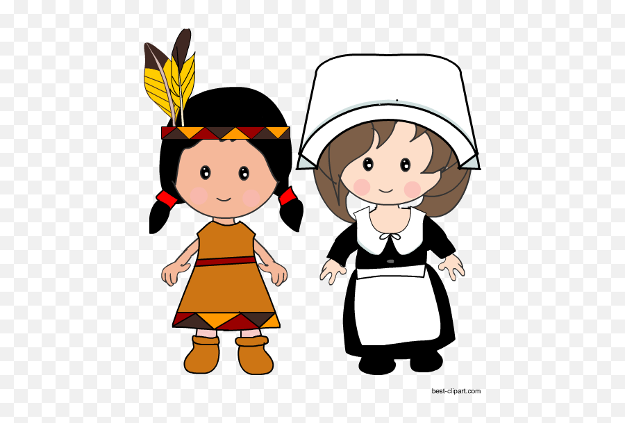 Transparent Background Pilgrim Girl - Native American And Pilgrims Drawings Emoji,Girl Transparent Background