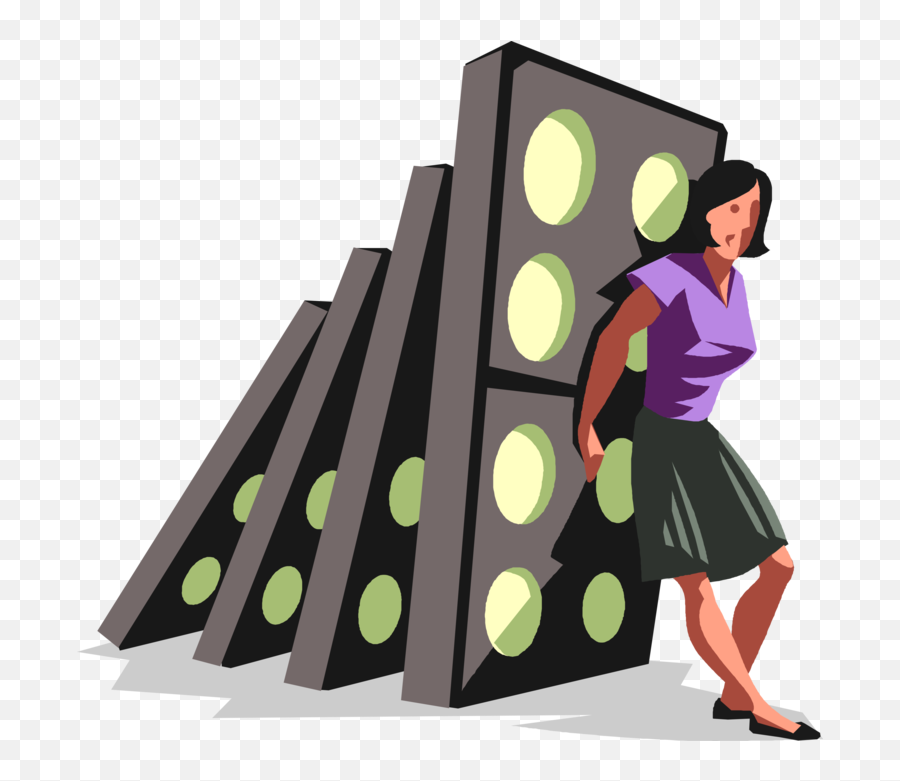 Vector Illustration Of Businesswoman Holds Back Falling - Leisure Emoji,Fall Back Clipart