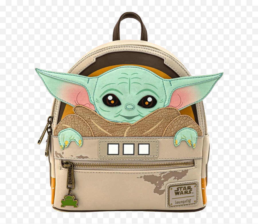 Star Wars The Mandalorian - The Child Baby Yoda 10u201d Faux Leather Mini Backpack Loungefly Baby Yoda Emoji,Yoda Clipart
