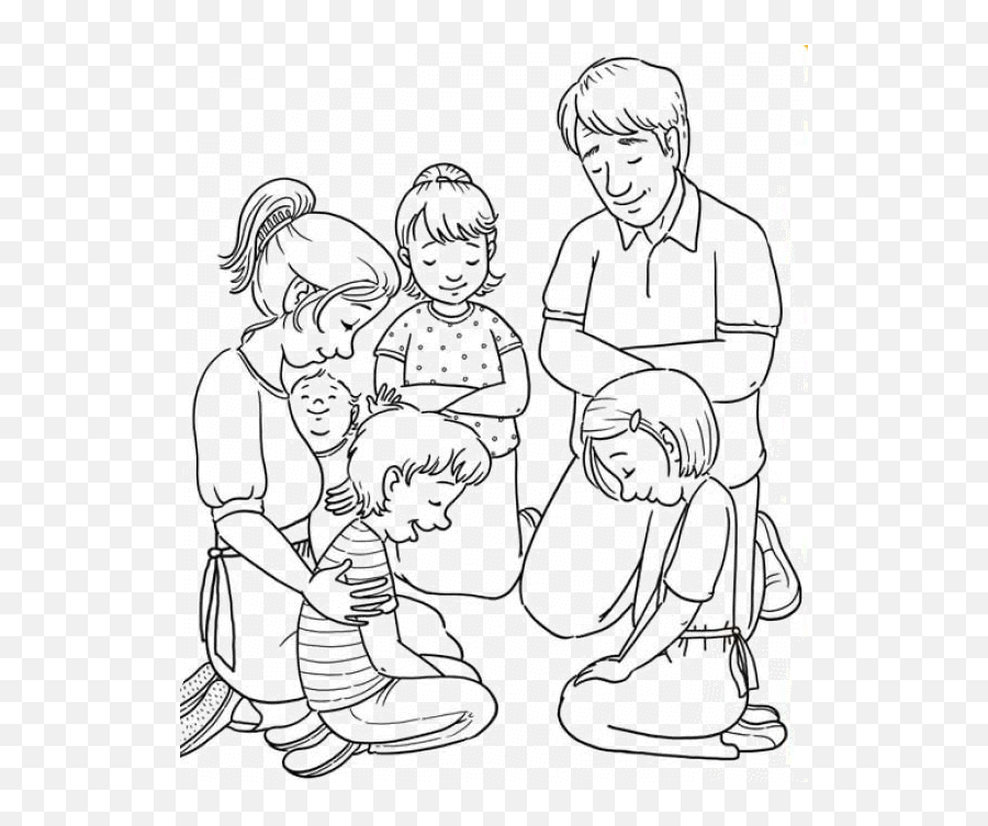 Lds Clipart Family Praying Emoji,Lds Temple Clipart Black And White