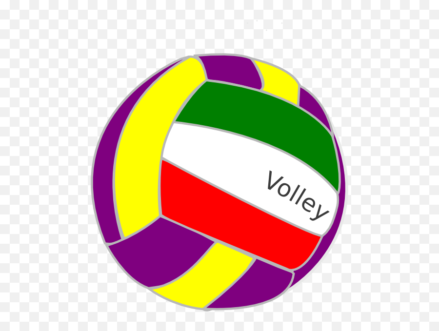 Colorful Volleyball Clip Art - Colorful Volleyball Free Clip Art Emoji,Volleyball Clipart