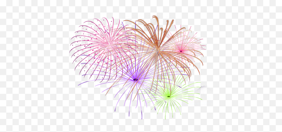 Download Fireworks Clipart Png - Pink Blue And Yellow Fireworks Emoji,Fireworks Clipart