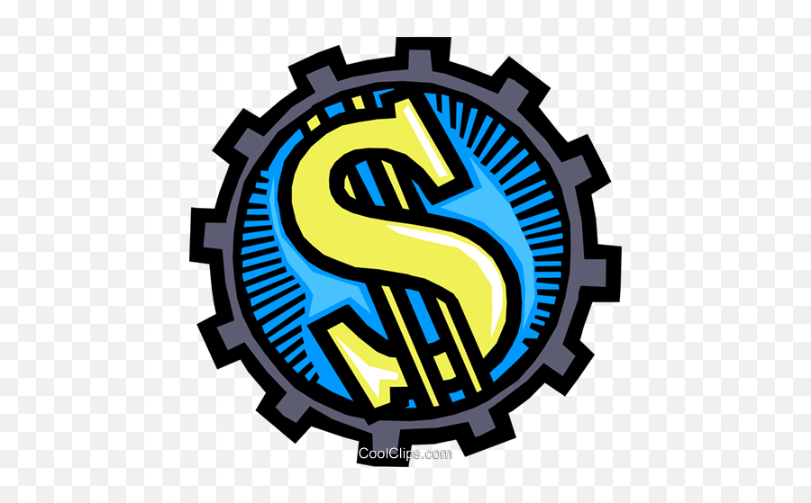 Gear And Dollar Sign Royalty Free Vector Clip Art Emoji,Dollar Sign Clipart Free