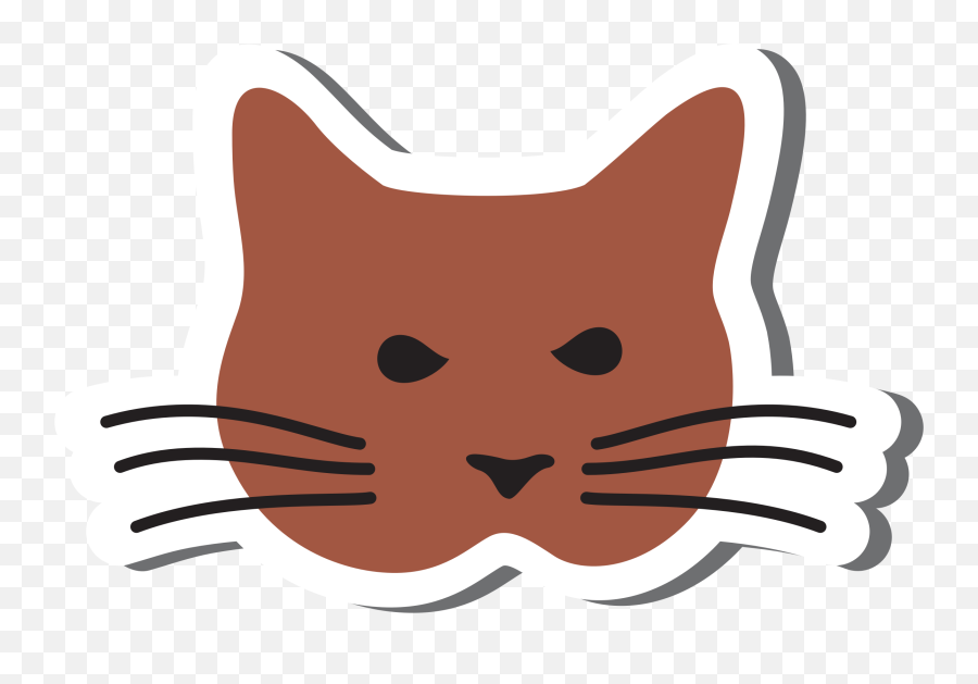 Cat Clipart Simple - Cat Head Clipart Png Transparent Cat Emoji,Cat In The Hat Clipart