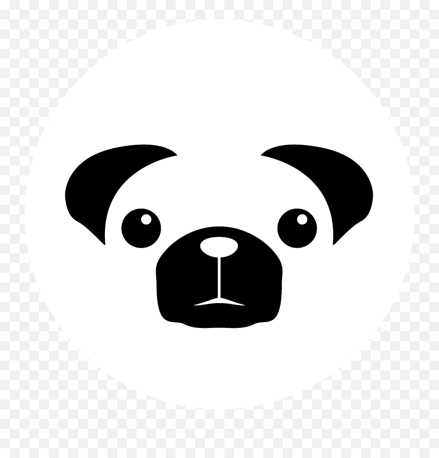 Pugpugjs Logo Black And White - Discord Icon Pug Clipart Black And White Pug Cartoon Emoji,Discord Icon Png