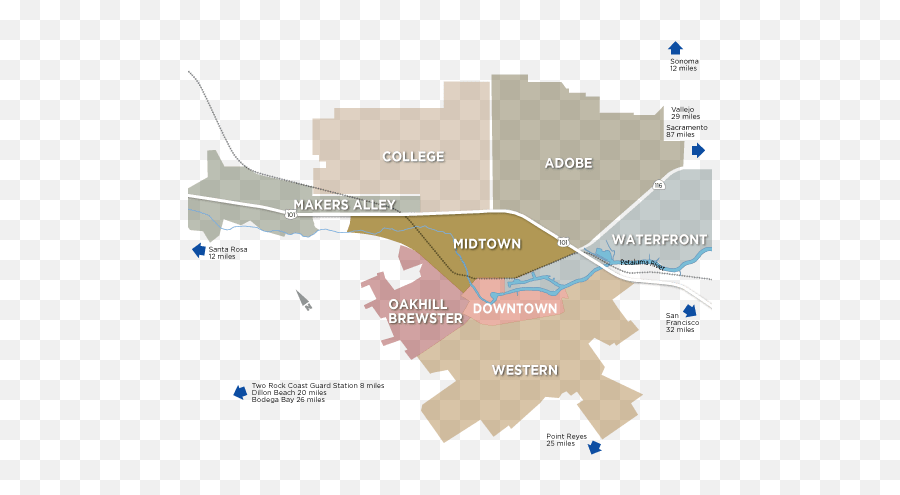 Midtown - Map Visit Petaluma California Language Emoji,California Map Png