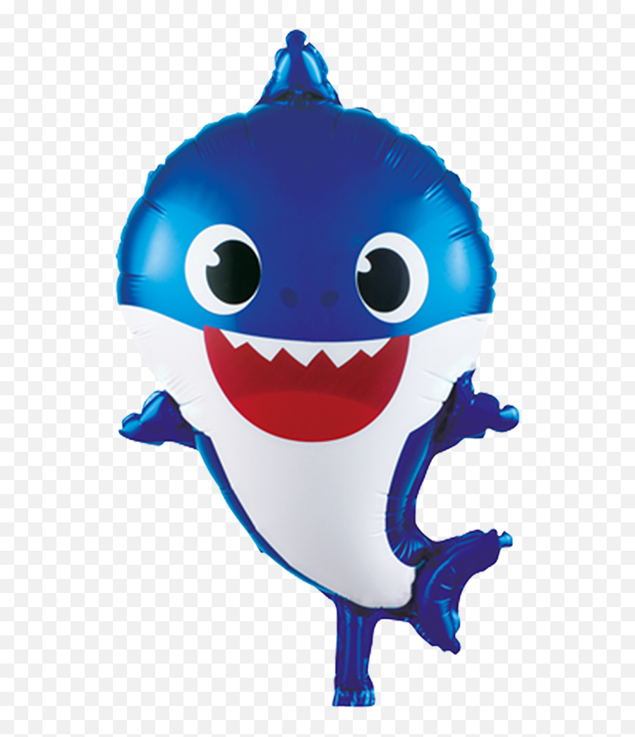 Blue Baby Shark Foil Balloon - Foil Balloon Baby Shark Blue Emoji,Baby Shark Png