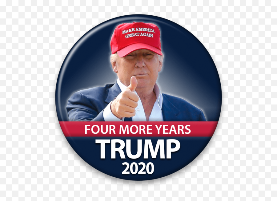 Trump Four More Years Campaign Pinback Button Dt - 258 Donald Trump Make America Great Again Emoji,Make America Great Again Hat Png