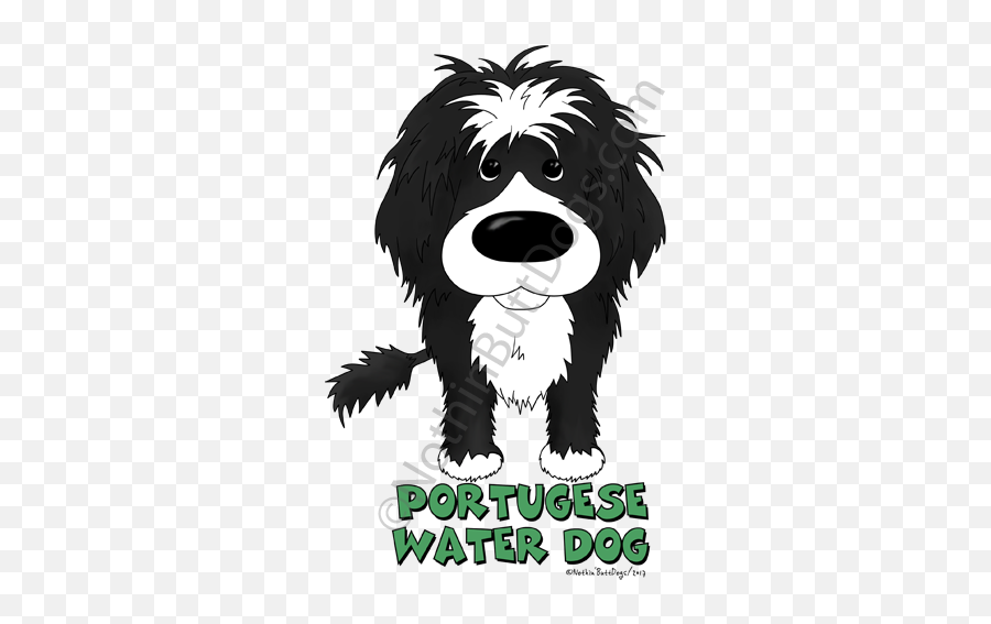 Big Nose Portuguese Water Dog Wavy Dark Colored T - Shirts Emoji,Black Dog Clipart