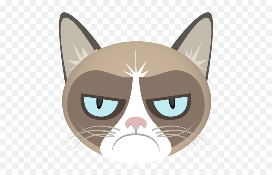 28 Collection Of Grumpy Cat Clipart - Grumpy Cat Meme Emoji,Fluffy Cat Clipart