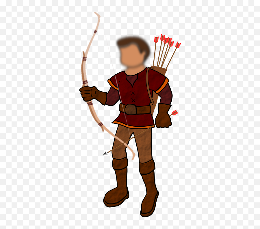 Man With Bow And Arrow Clip Art Png - Red Bow And Arrow Png Emoji,Archery Clipart