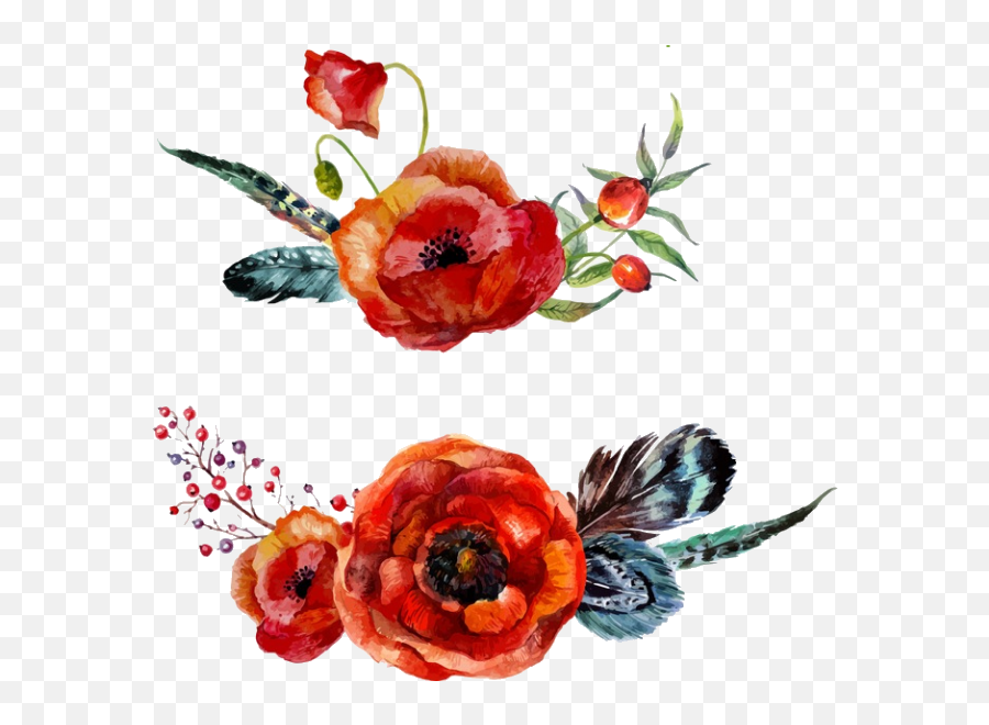 Freetoedit Poppyflower Poppy Poppies Flowers Stickerart - Red Png Watercolor Flowers Emoji,Watercolor Floral Png