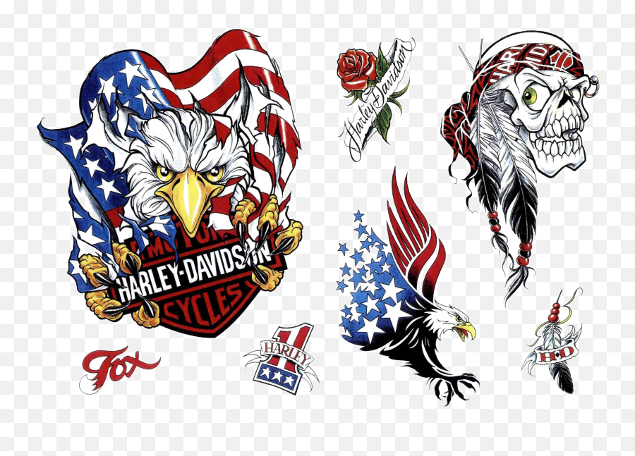 Download Tattoo Eagle Harley - Harley Davidson With American Eagle Emoji,Harley Davidson Clipart