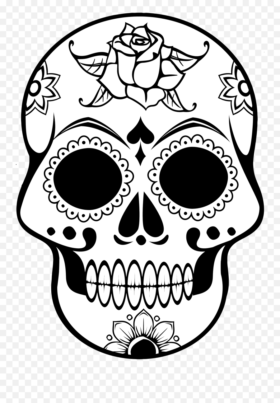 Clipart Skull Clip Art - Halloween Skull Colouring Pages Emoji,Dia De Los Muertos Clipart