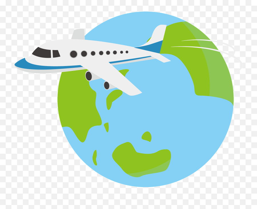 Airliner Traveling Around The Globe - Travel Emoji,Travel Clipart