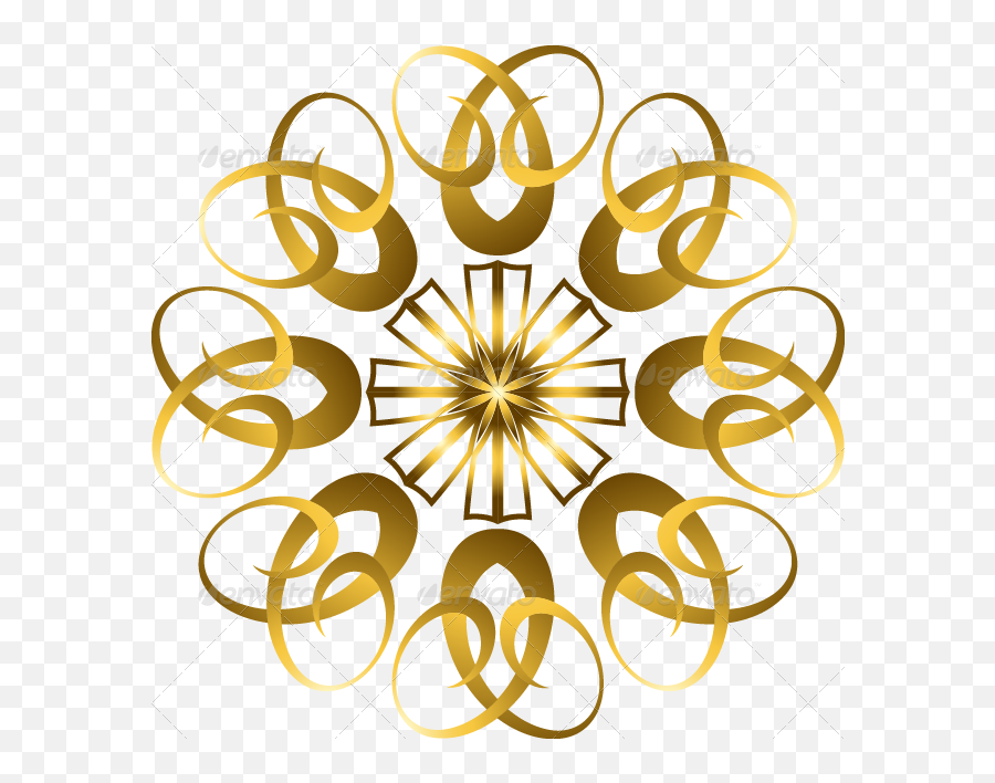 Collection Of Gold Patterned Borders And Items - Decorative Emoji,Gold Borders Png
