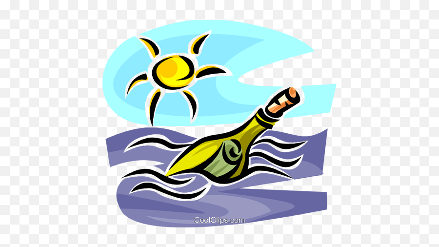 Message In A Bottle Royalty Free Vector Emoji,Message In A Bottle Clipart