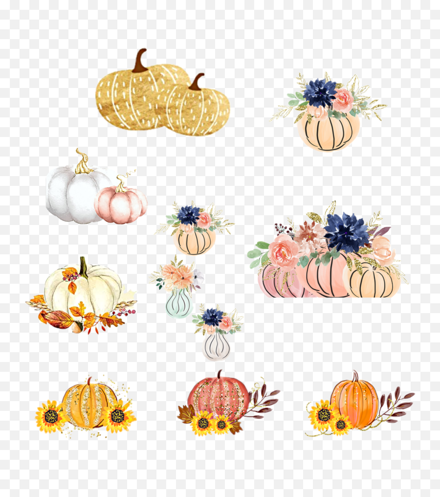 Watercolor Pumpkins Sticker By Oliviayeargin Emoji,Watercolor Pumpkin Clipart