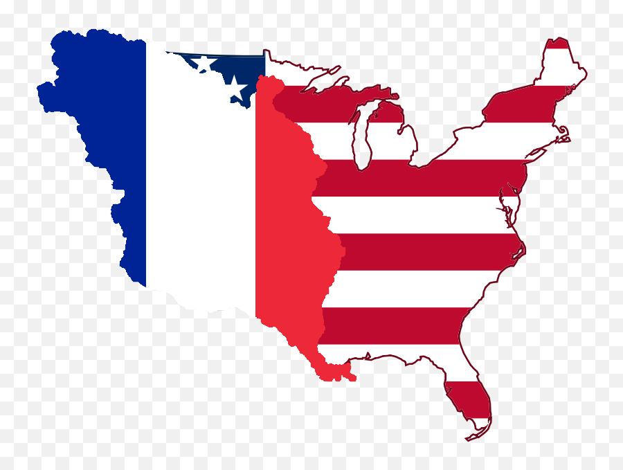 Flag Map Of America And French Louisiana - My Border My Emoji,French Flag Png