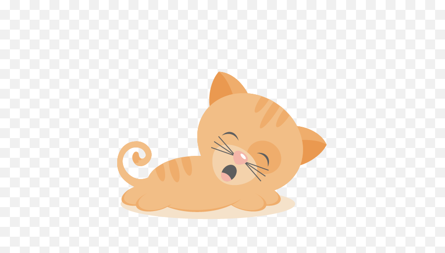 Download Tired Kitty Svg Scrapbook Cut - Tired Orange Cat Clipart Emoji,Tired Clipart