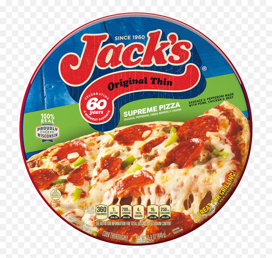Thin Crust Supreme Frozen Pizza Official Jacku0027s - Jacks Supreme Pizza Emoji,Supreme Png