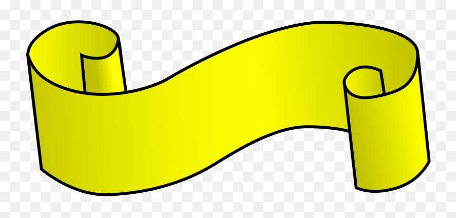 Ribbon Outline Banner Clip Art Free - Ribbon Yellow Clipart Emoji,Ribbon Banner Clipart