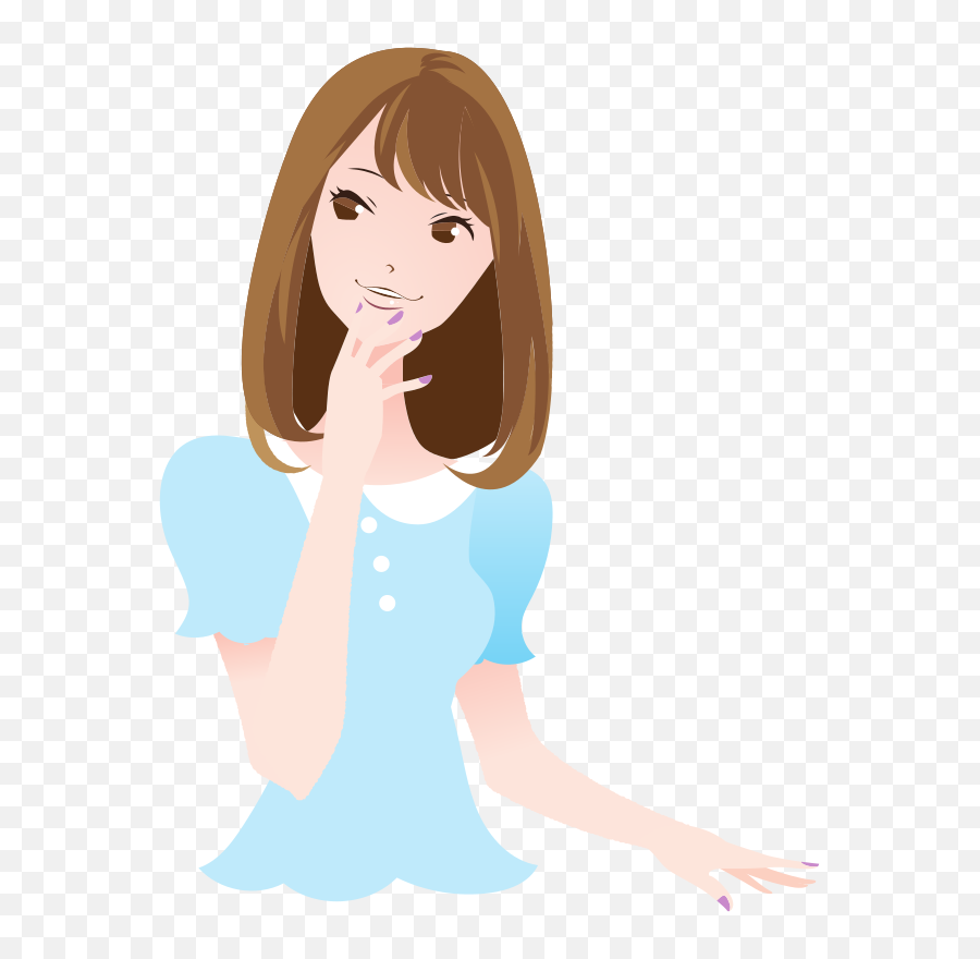 Beautiful Girl Cartoon Png Clipart - Transparent Woman Clipart Png Emoji,Lady Clipart